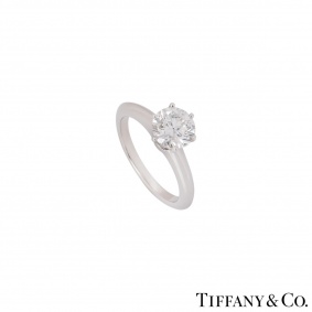 Tiffany & Co. Platinum Diamond Setting Ring 1.42ct G/VS2 XXX